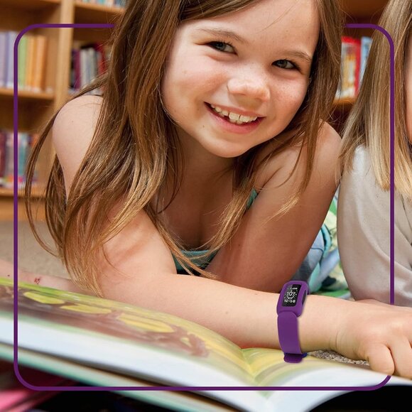 Silicone Bands Compatible with Fitbit Ace 3 Black Purple Replacement Bands - Picture 2 of 7